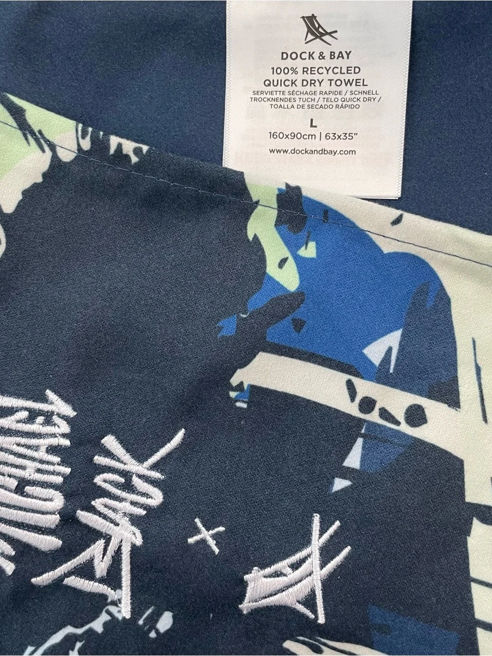NEW Dock & Bay Travel Towel Michael Black My Muse Quick Dry Large 63x55”